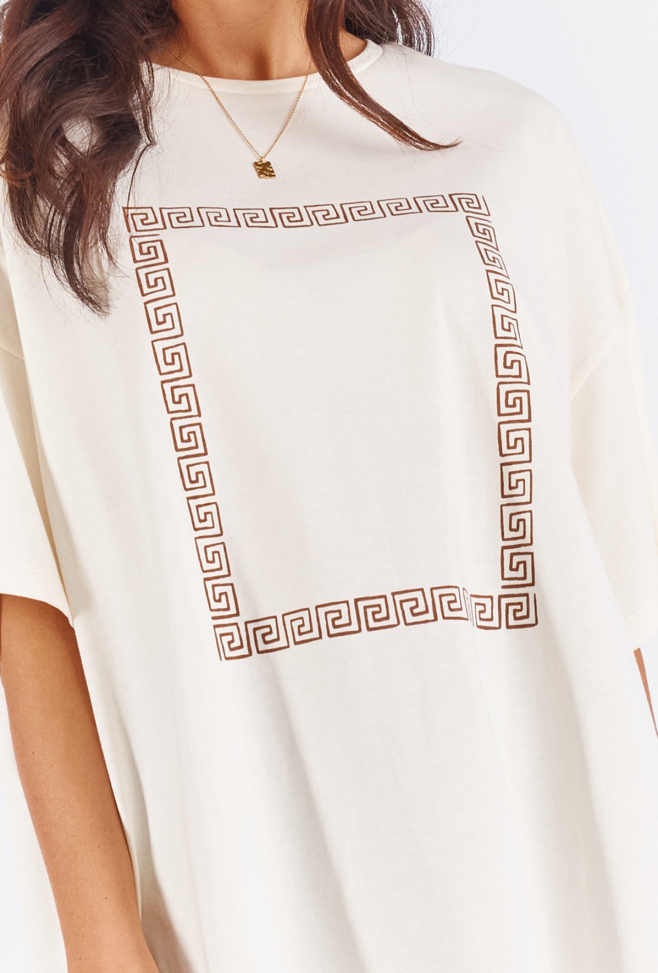 Meander Tee - Brown and Cream