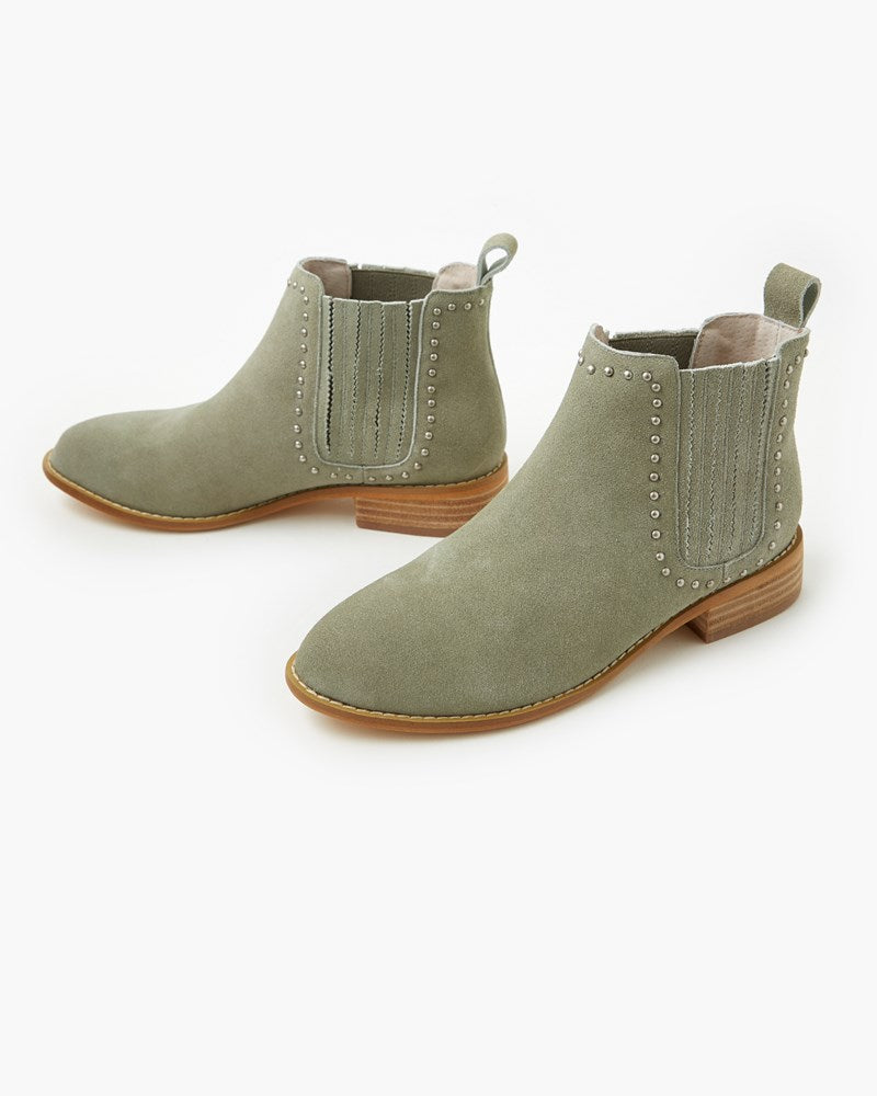 Delilah Leather Boot - sage